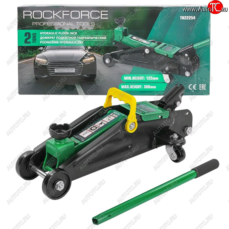 4 399 р. Домкрат подкатной 2т 125-380мм ROCKFORCE ROCKFORCE rf-th22254  с доставкой в г. Пермь