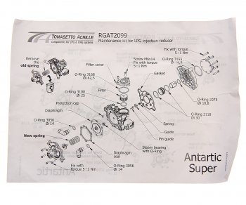 1 999 р. Ремкомплект редуктора впрыск АНТАРКТИК RGAT2099 TOMASETTO TOMASETTO rgat2099  с доставкой в г. Пермь. Увеличить фотографию 4