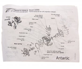 1 999 р. Ремкомплект редуктора впрыск АНТАРКТИК RGAT2099 TOMASETTO TOMASETTO rgat2099  с доставкой в г. Пермь. Увеличить фотографию 5