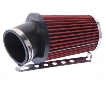 1 399 р. Фильтр воздушный PRO SPORT компакт угловой красный хром d=70 PRO SPORT rs-00769  с доставкой в г. Пермь. Увеличить фотографию 2
