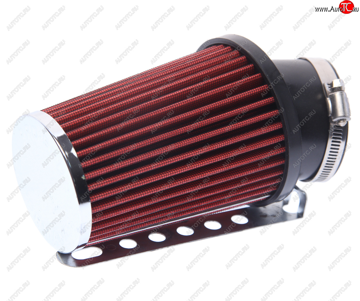 1 399 р. Фильтр воздушный PRO SPORT компакт угловой красный хром d=70 PRO SPORT rs-00769  с доставкой в г. Пермь