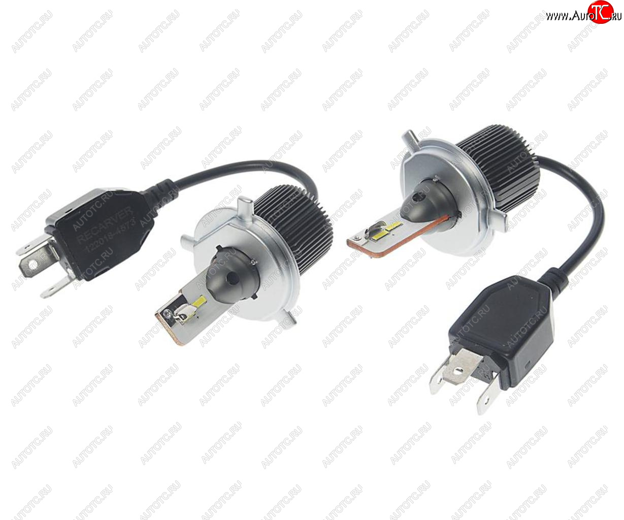 2 999 р. Лампа светодиодная 12V H4 P43t-38 5000Lm (2шт.) Type R RECARVER RECARVER rtrled50h4-2  с доставкой в г. Пермь