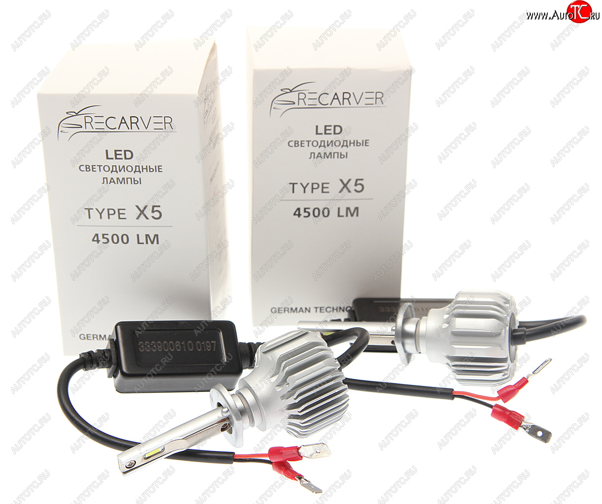 2 299 р. Лампа светодиодная 12V H1 P14.5s 4500Lm (2шт.) Type X5 OMEGALIGHT OMEGALIGHT rtx5led70h1-2  с доставкой в г. Пермь