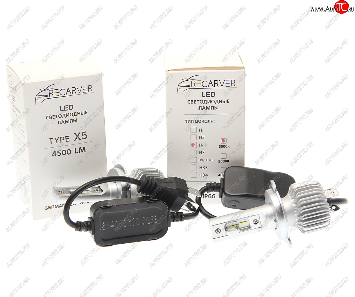 2 969 р. Лампа светодиодная 12V H4 P43t-38 4500Lm (2шт.) Type X5 OMEGALIGHT OMEGALIGHT rtx5led70h4-2  с доставкой в г. Пермь