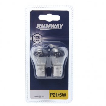 114 р. Лампа 12V P215W BAY15d блистер (2шт.) RUNWAY RUNWAY rw4029  с доставкой в г. Пермь. Увеличить фотографию 1