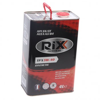 2 669 р. Масло моторное TP X SN/CF 5W40 синт.4л RIXX RIXX rx0007tpx RIXX rx0007tpx  с доставкой в г. Пермь. Увеличить фотографию 1