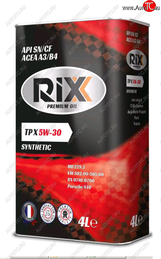 2 499 р. Масло моторное TP X SN/CF А3/В4 5W30 синт.4л RIXX RIXX rx0012tpx RIXX rx0012tpx  с доставкой в г. Пермь