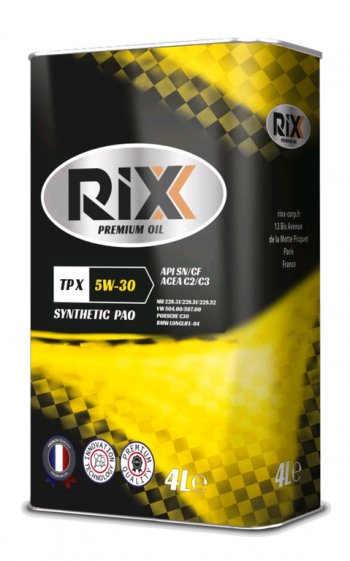 2 889 р. Масло моторное TP X SN/CF C2/C3 5W30 синт.4л RIXX RIXX rx0022tpx RIXX rx0022tpx  с доставкой в г. Пермь. Увеличить фотографию 1