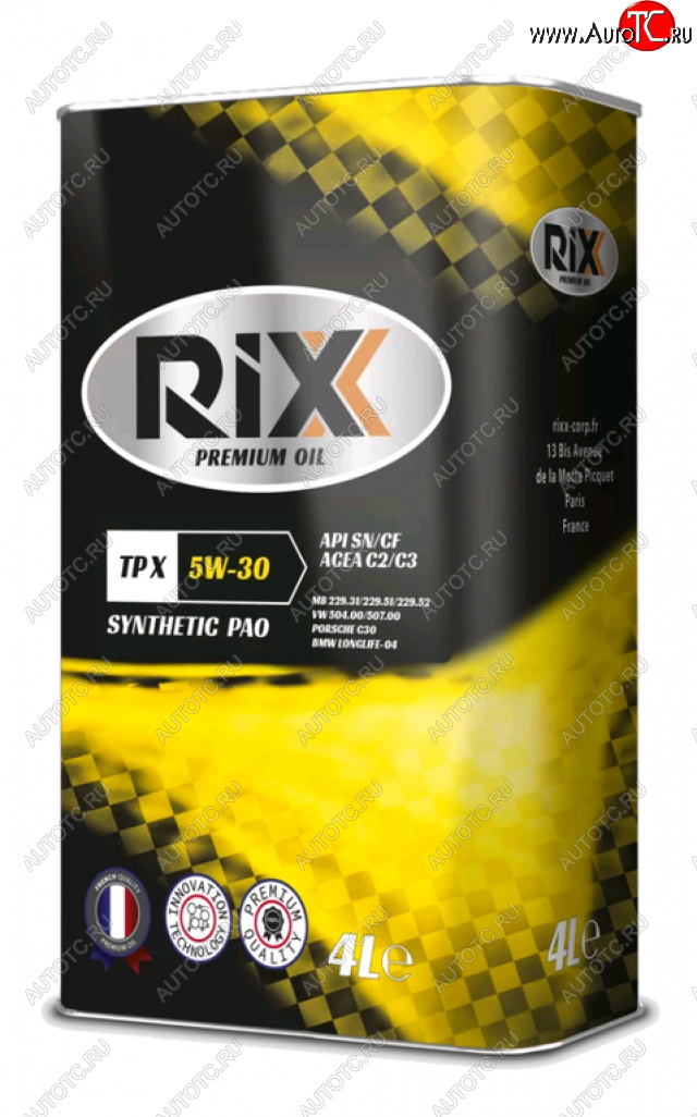 2 889 р. Масло моторное TP X SN/CF C2/C3 5W30 синт.4л RIXX RIXX rx0022tpx RIXX rx0022tpx  с доставкой в г. Пермь