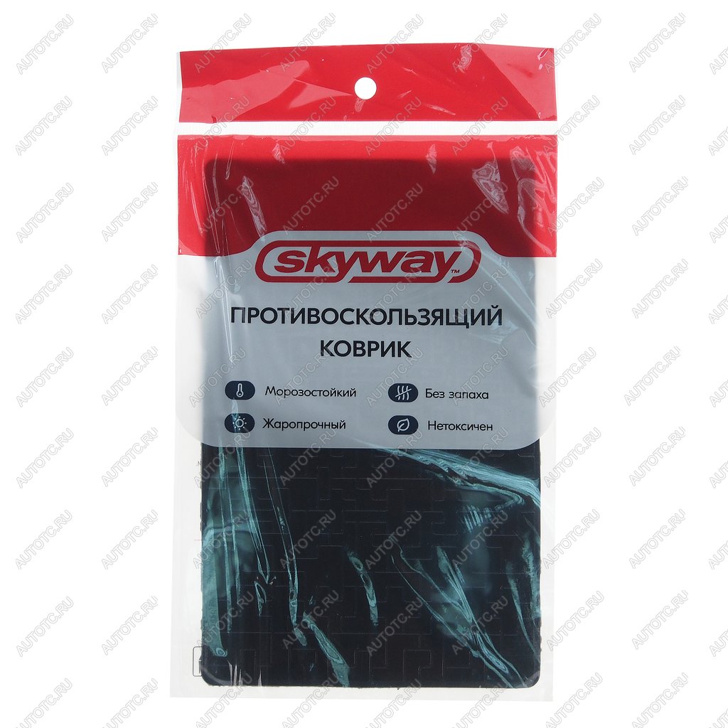 176 р. Коврик на панель приборов противоскользящий 19х12см черный SKYWAY SKYWAY s00401031  с доставкой в г. Пермь