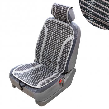 1 169 р. Накидка на сиденье массажная бамбуковая серая SKYWAY SKYWAY s01302030  с доставкой в г. Пермь. Увеличить фотографию 2