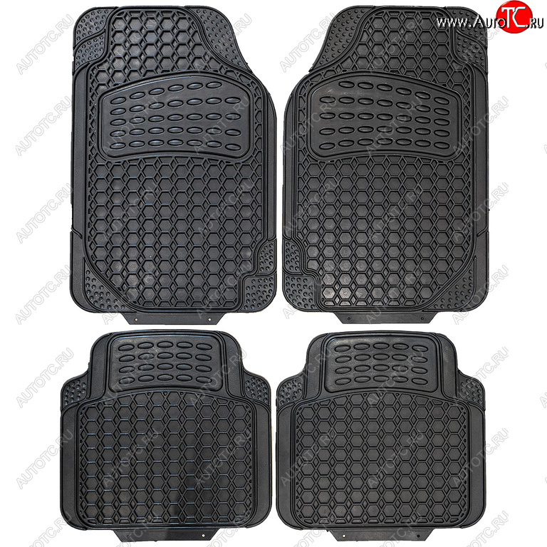 2 259 р. Коврик салона универсальный резина черный (4 предмета) SKYWAY SKYWAY s01704005  с доставкой в г. Пермь