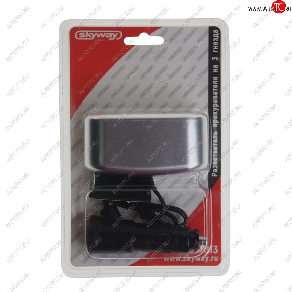 859 р. Разветвитель прикуривателя 3-х гнездовой 12V 1USB SKYWAY SKYWAY s02301013 sl  с доставкой в г. Пермь