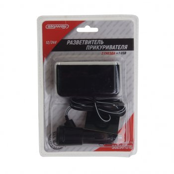 779 р. Разветвитель прикуривателя 2-х гнездовой 12V 1USB SKYWAY SKYWAY s02301016  с доставкой в г. Пермь. Увеличить фотографию 1