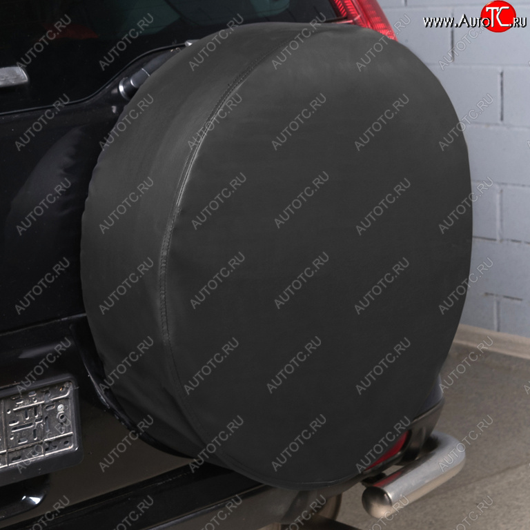 1 189 р. Чехол на запасное колесо R-16,17 d=77см экокожа черный SKYWAY SKYWAY s06301044  с доставкой в г. Пермь
