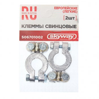 255 р. Клемма АКБ универсальная свинцовая 2шт. SKYWAY SKYWAY s06701002  с доставкой в г. Пермь. Увеличить фотографию 1