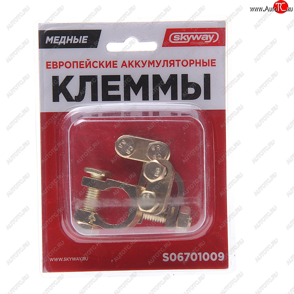 419 р. Клемма АКБ универсальная медная (2шт.) SKYWAY SKYWAY s06701009  с доставкой в г. Пермь