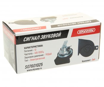 1 039 р. Сигнал звуковой 12V 410/510Hz комплект 2шт. SKYWAY SKYWAY s07601025 SKYWAY s07601025  с доставкой в г. Пермь. Увеличить фотографию 3
