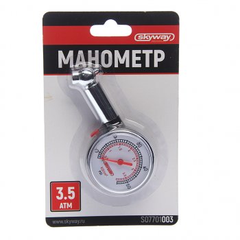 202 р. Манометр шинный механический 3.5атм. SKYWAY SKYWAY s07701003  с доставкой в г. Пермь. Увеличить фотографию 1