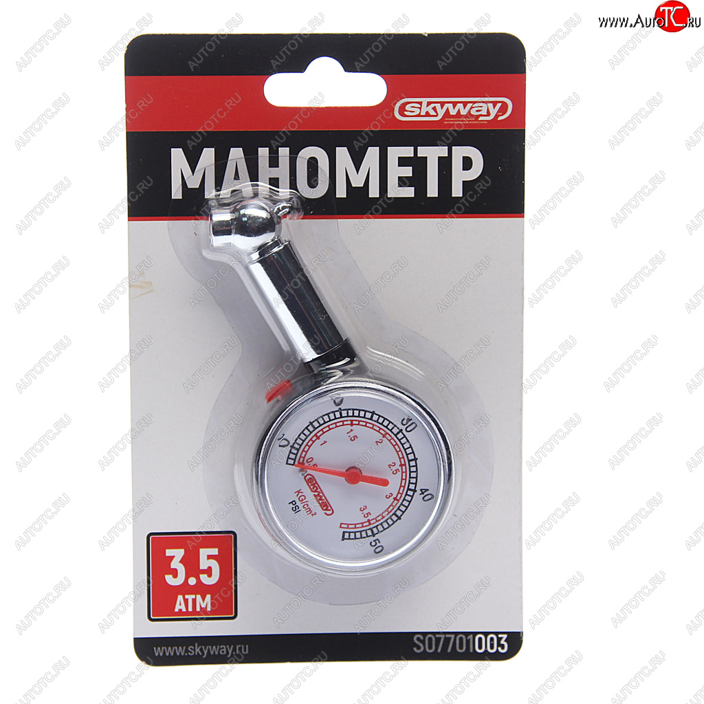 202 р. Манометр шинный механический 3.5атм. SKYWAY SKYWAY s07701003  с доставкой в г. Пермь