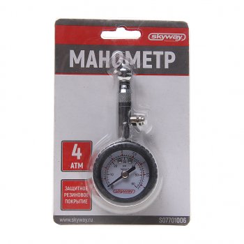 889 р. Манометр шинный механический 4атм. SKYWAY SKYWAY s07701006  с доставкой в г. Пермь. Увеличить фотографию 2