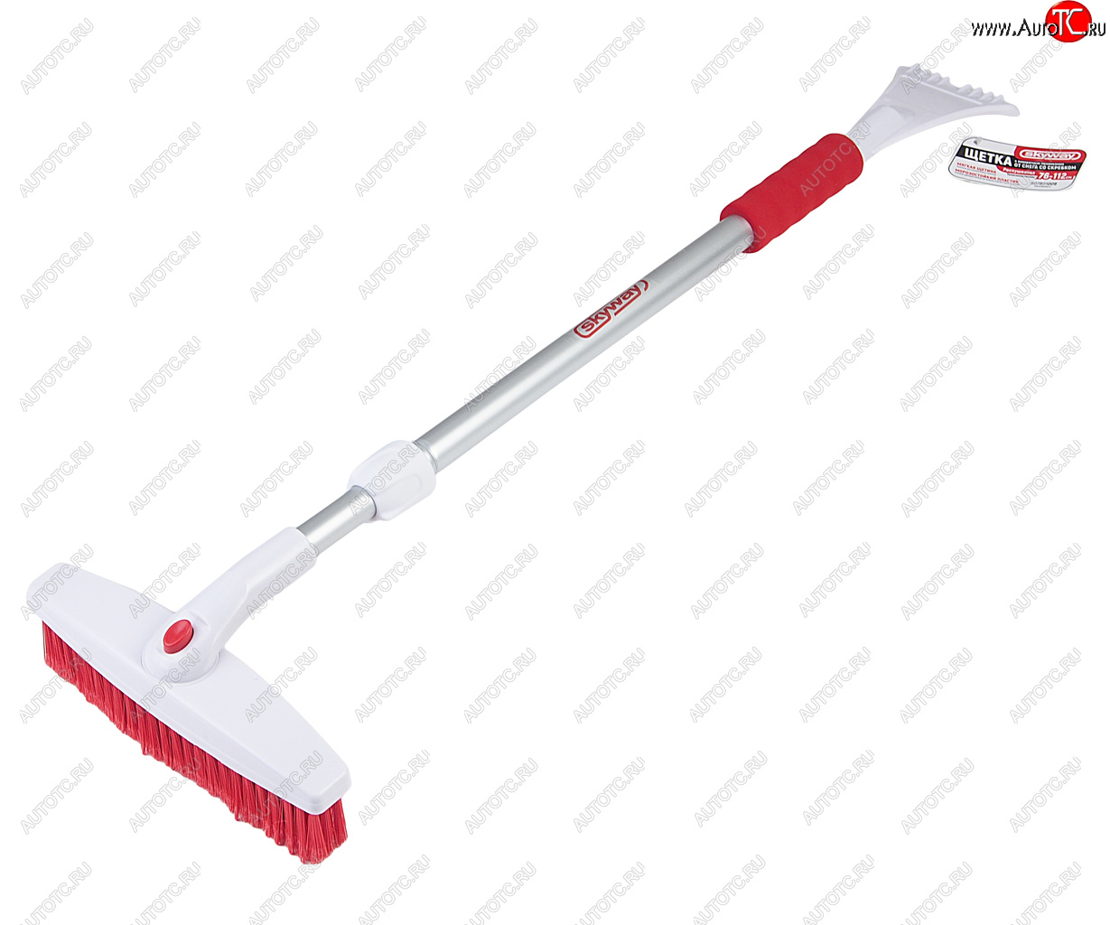 819 р. Щетка со скребком телескопическая 76-112см бело-красная SKYWAY SKYWAY s07801009  с доставкой в г. Пермь