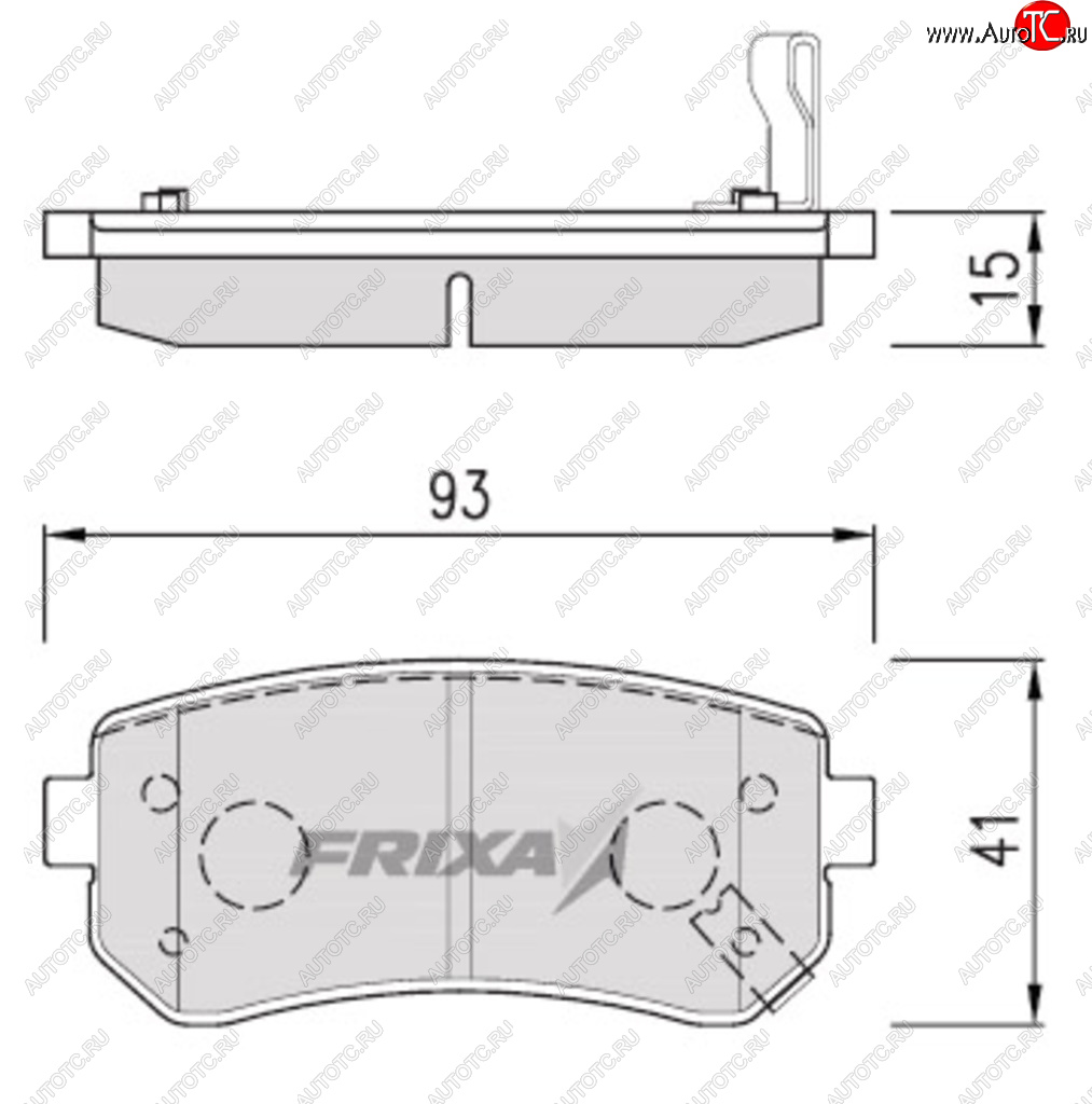 5 299 р. Колодки тормозные задние (4шт.) HANKOOK FRIXA KIA Rio 2 JB дорестайлинг седан (2005-2009)  с доставкой в г. Пермь