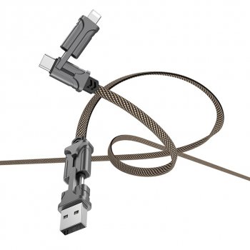 639 р. Кабель iPhone (5-)USB Type C 1.2м HOCO HOCO s22 black&brown  с доставкой в г. Пермь. Увеличить фотографию 1