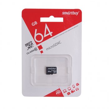 479 р. Карта памяти 64GB MicroSD class 10 SMART BUY SMART BUY sb64gbsdcl10-00le  с доставкой в г. Пермь. Увеличить фотографию 1
