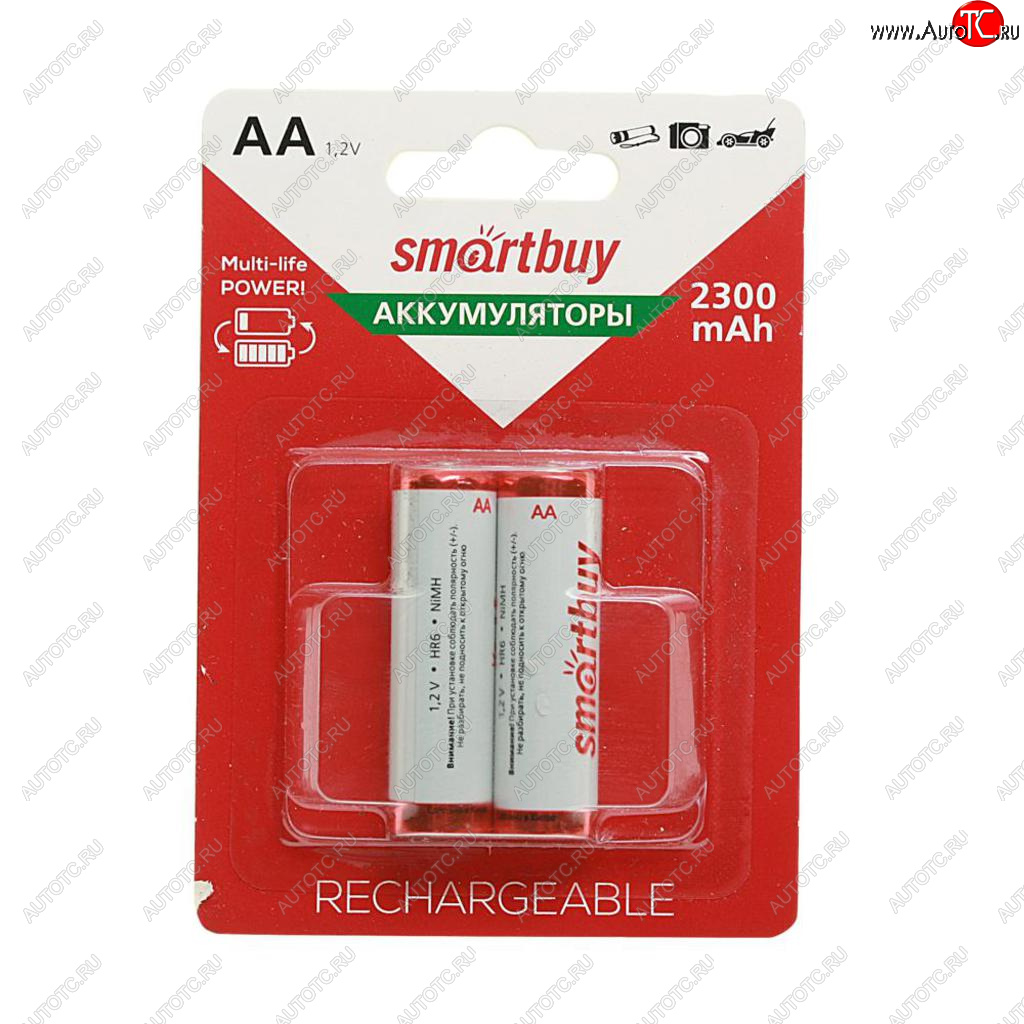 429 р. Батарейка AA HR6 1.2V аккумулятор Ni-MH 2300mAh блистер (2шт.) SMART BUY SMART BUY sbbr-2a02bl2300  с доставкой в г. Пермь
