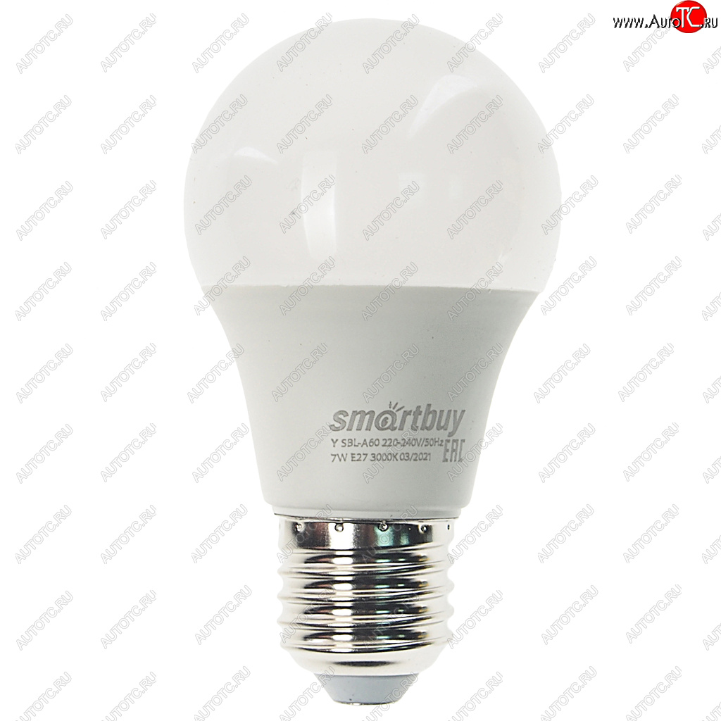 72 р. Лампа светодиодная E27 A60 7W(60W) 220V теплый SMART BUY SMART BUY sbl-a60-07-30k-e27-n  с доставкой в г. Пермь