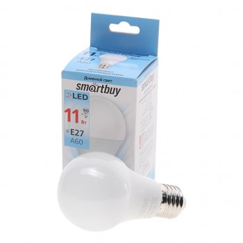 78 р. Лампа светодиодная E27 A60 11W(90W) 220V холодный SMART BUY SMART BUY sbl-a60-11-40k-e27-a  с доставкой в г. Пермь. Увеличить фотографию 1