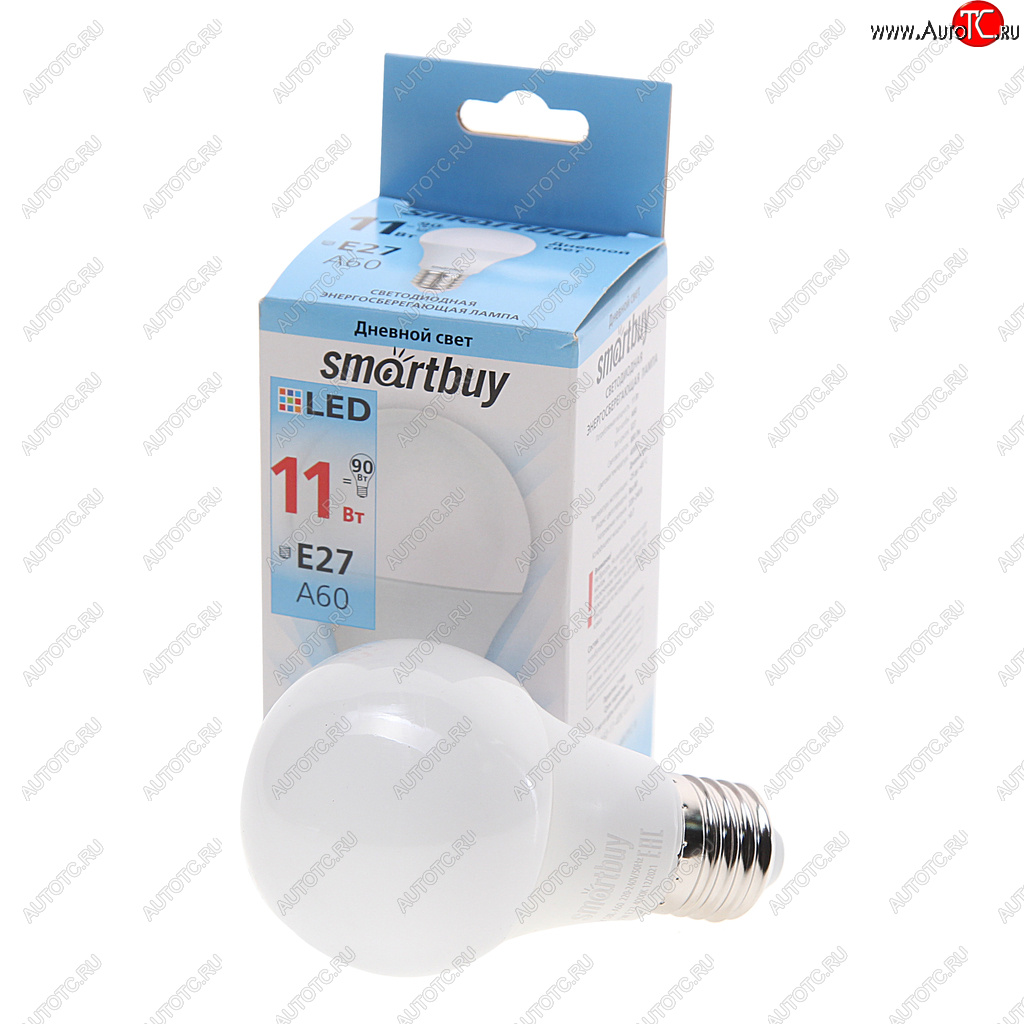 78 р. Лампа светодиодная E27 A60 11W(90W) 220V холодный SMART BUY SMART BUY sbl-a60-11-40k-e27-a  с доставкой в г. Пермь