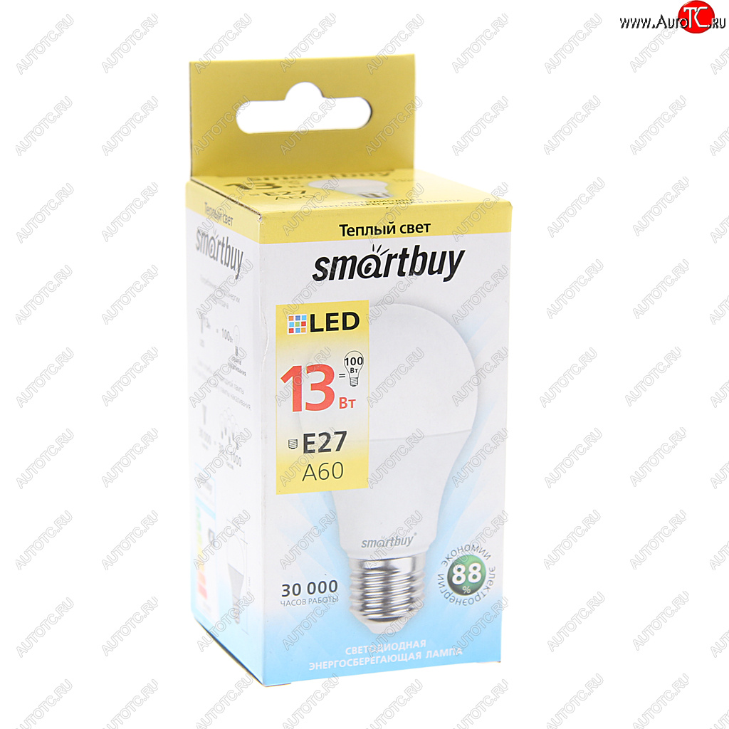 85 р. Лампа светодиодная E27 A60 13W (120W) 220V теплый SMART BUY SMART BUY sbl-a60-13-30k-e27-a  с доставкой в г. Пермь