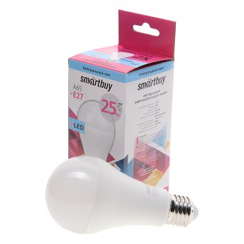 153 р. Лампа светодиодная E27 A60 25W (250W) 220V холодный SMART BUY SMART BUY sbl-a65-25-40k-e27  с доставкой в г. Пермь. Увеличить фотографию 1
