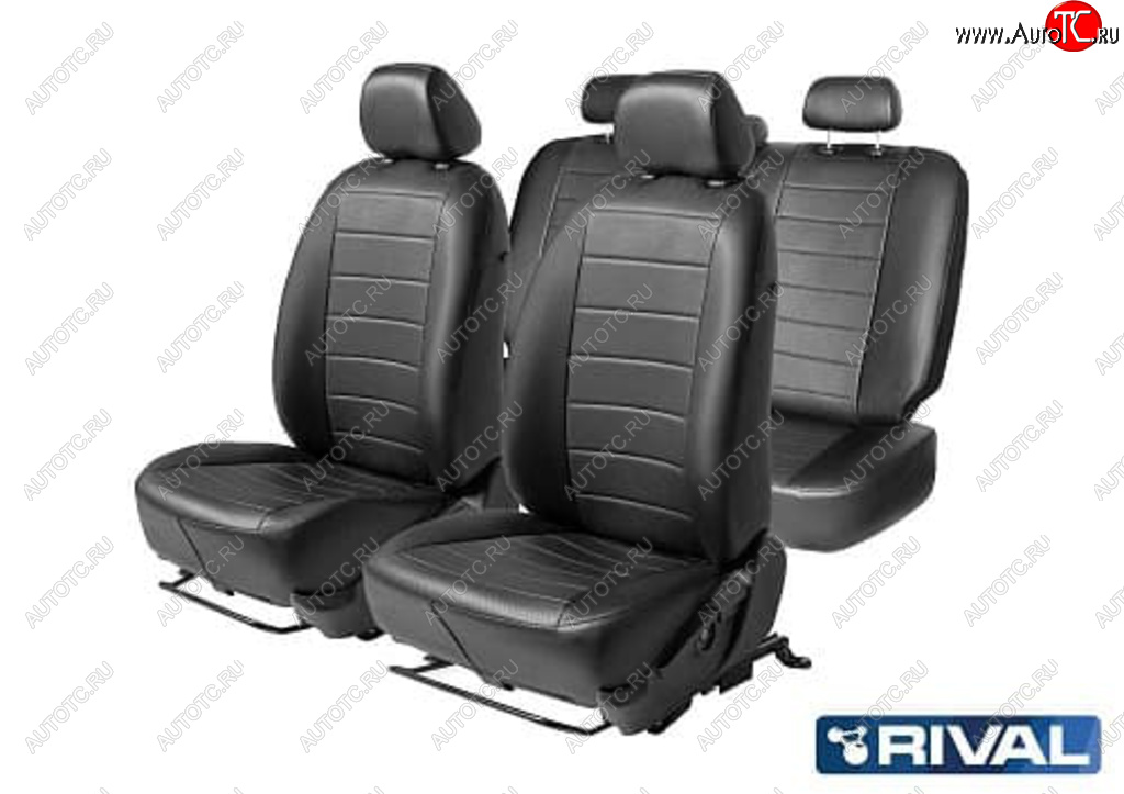 5 999 р. Авточехлы HYUNDAI Elantra седан (16-) экокожа черные комплект RIVAL RIVAL sc.2306.1 RIVAL sc.2306.1  с доставкой в г. Пермь