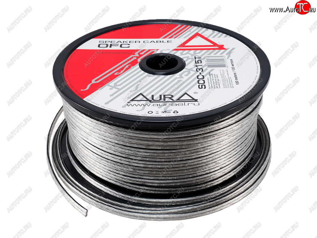 212 р. Кабель акустический 16Ga (2х1.5мм) 1м AURA AURA scc-315t 100м  с доставкой в г. Пермь