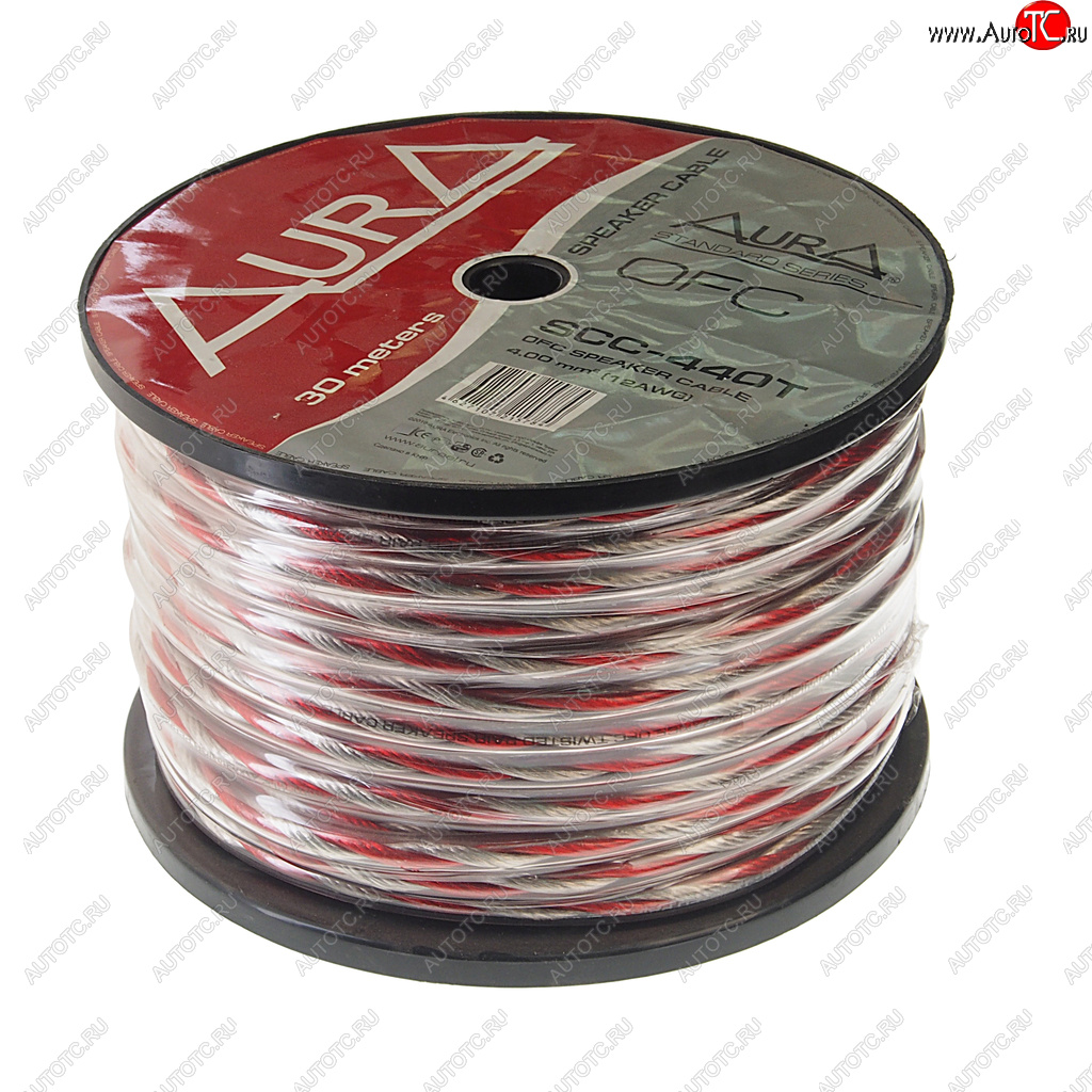 459 р. Кабель акустический 12Ga (2х4мм) 1м AURA AURA scc-440t 30м  с доставкой в г. Пермь