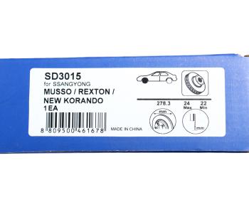2 369 р. Диск тормозной SSANGYONG Korando (96-05),Musso (96-05) передний вентилируемый (1шт.) SANGSIN SANGSIN sd3015  с доставкой в г. Пермь. Увеличить фотографию 6