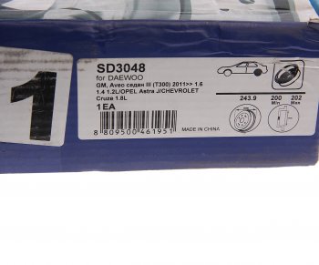 2 049 р. Барабан тормозной CHEVROLET Aveo (12-) задний SANGSIN SANGSIN sd3048  с доставкой в г. Пермь. Увеличить фотографию 4