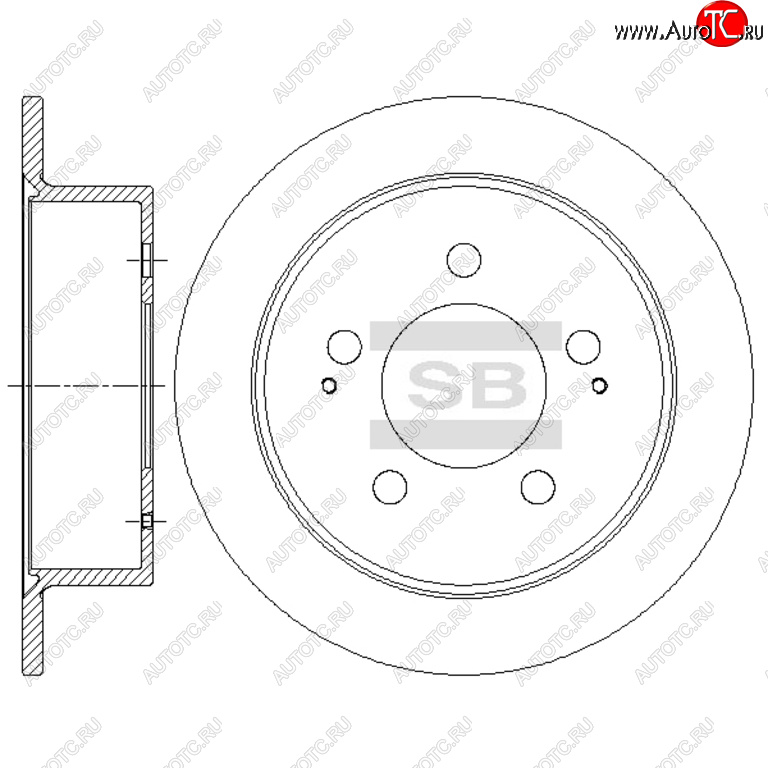 2 999 р. Диск тормозной SSANGYONG Actyon (06-),Kyron (05-),Rexton (06-) задний (1шт.) SANGSIN SANGSIN sd5201  с доставкой в г. Пермь
