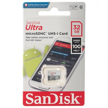 639 р. Карта памяти 32GB MicroSD class 10 SANDISK SANDISK sdsqunr-032g-gn3mn  с доставкой в г. Пермь. Увеличить фотографию 1