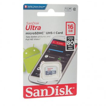 589 р. Карта памяти 16GB MicroSD class 10 Ultra SANDISK SANDISK sdsquns-016g-gn3mn SANDISK sdsquns-016g-gn3mn  с доставкой в г. Пермь. Увеличить фотографию 1