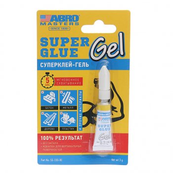 74 р. Клей-супер универсальный гель 3г Super Glue MASTERS ABRO ABRO sg-330-re  с доставкой в г. Пермь. Увеличить фотографию 1
