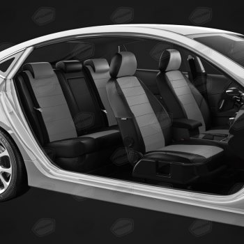 7 949 р. Авточехлы SKODA Rapid (12-) VW Polo (20-) лифтбек экокожа черно-серые AVTOLIDER AVTOLIDER sk23-0401-ec02  с доставкой в г. Пермь. Увеличить фотографию 5