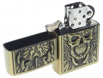 299 р. Зажигалка бензиновая JIANTAI NO NAME skull  с доставкой в г. Пермь. Увеличить фотографию 2
