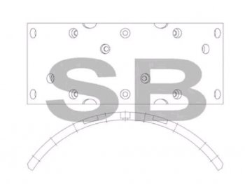639 р. Накладка тормозной колодки HYUNDAI HD78 (шир.110мм,14 отверстий) (1шт.) SANGSIN SANGSIN sl232  с доставкой в г. Пермь. Увеличить фотографию 2