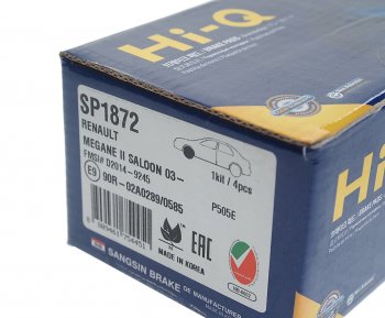 1 379 р. Колодки тормозные передние (4шт.) SANGSIN Renault Megane седан  дорестайлинг (2002-2006)  с доставкой в г. Пермь. Увеличить фотографию 3