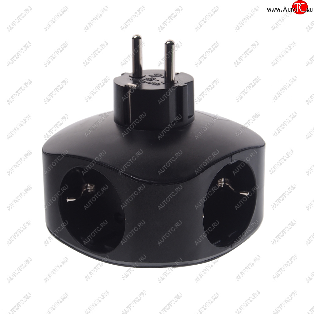 1 159 р. Тройник сетевой 3 гнезда + 2 USB 1A с заземлением черный ЭРА ЭРА sp-3e-usb-black  с доставкой в г. Пермь