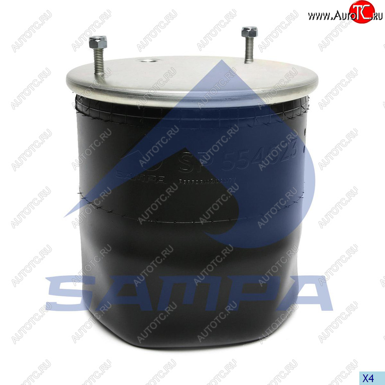 3 999 р. Пневморессора SAF ROR (без стакана) (2 шп. М12,1 отв. М22х1.5мм) SAMPA SAMPA sp554023  с доставкой в г. Пермь